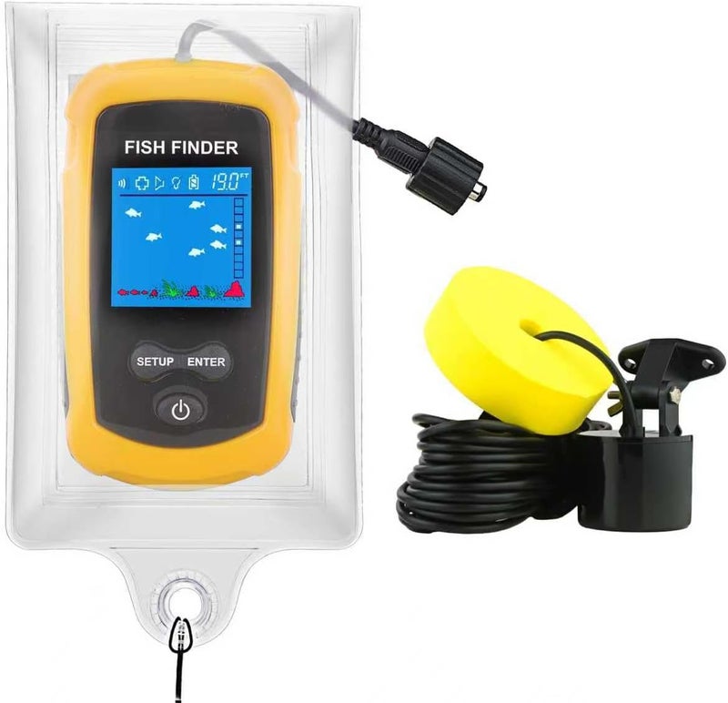 Venterior Portable Wired Fish Finder Ice Kayak Fishing Gear Water Depth Finder Handheld Fishfinder LCD Display Sonar Transducer - Image 1